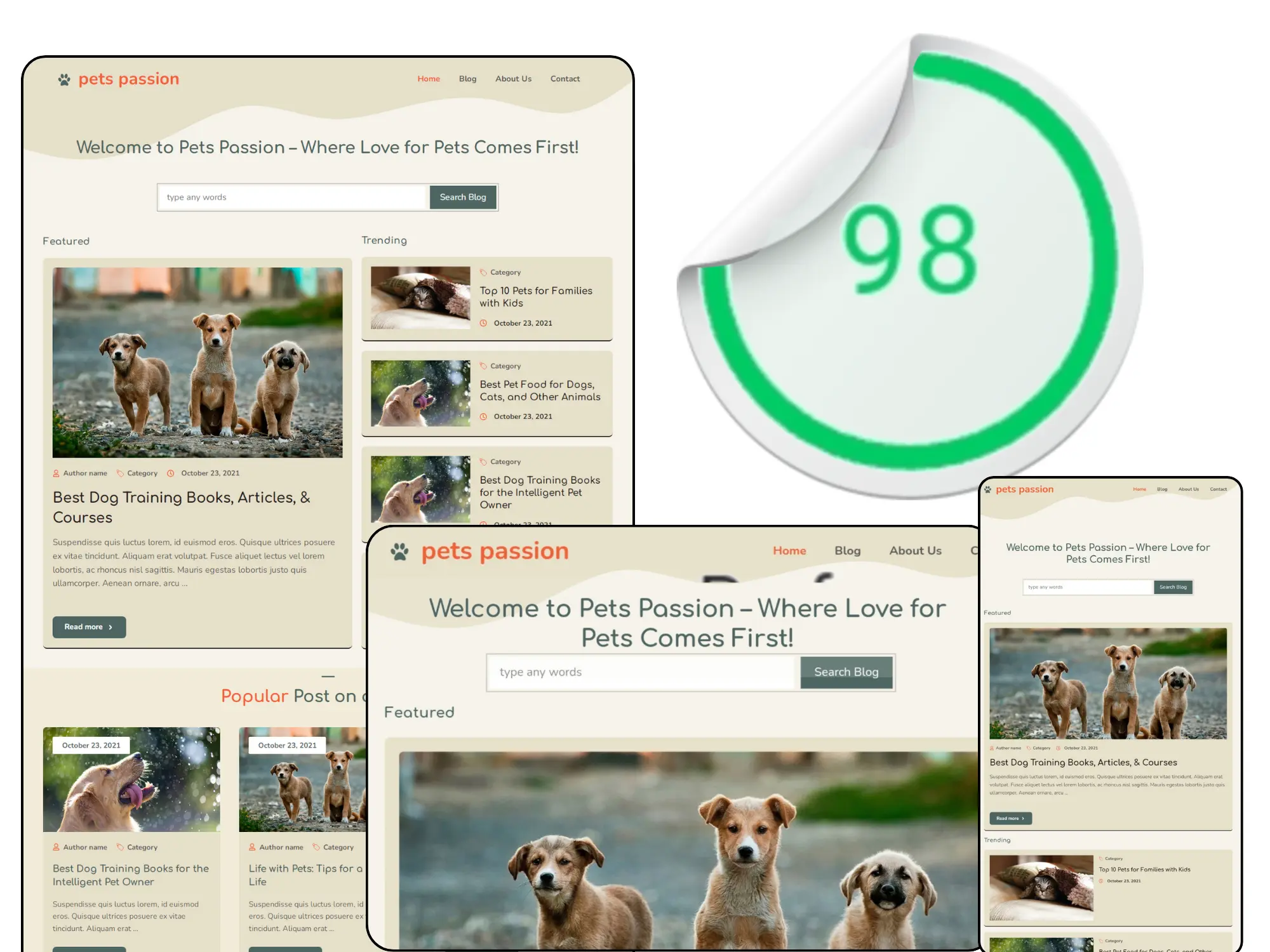 blog with 98% page speed blog page speed 98%